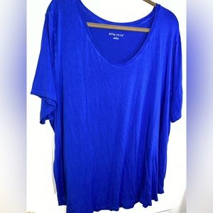 Ava & Viv Cobalt Blue Round Neckline Plus Size Short Sleeve Tshirt Size 3XL